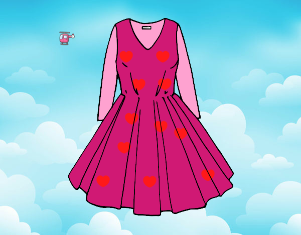 Vestido con falda de vuelo