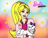 Barbie con su linda gatita