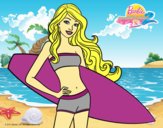 Barbie con tabla de surf