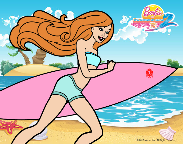 Barbie corre al agua