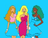 Barbie y sus amigas vestidas de fiesta