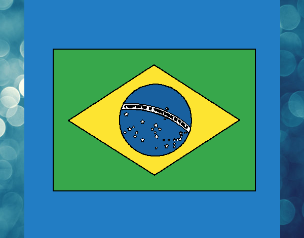 Dibujo de Bandera de Brasil pintado por en Dibujos net el día a las Imprime