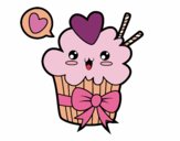 Cupcake kawaii con lazo