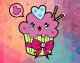 Cupcake kawaii con lazo