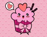 Cupcake kawaii con lazo