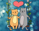 Gatitos enamorados