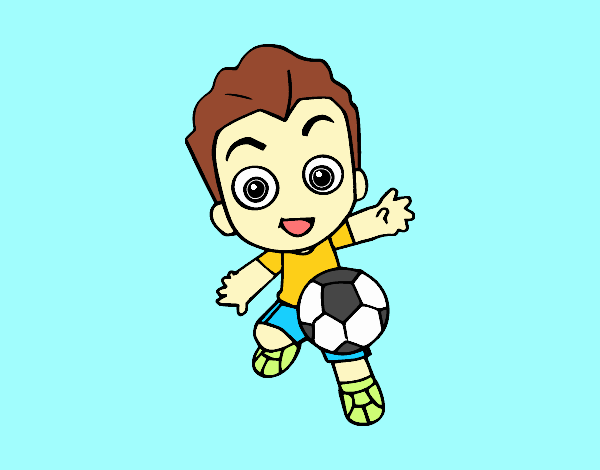 Niño jugando futboll