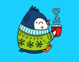 Pajarito tomando un té