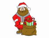 Papá Noel con bolsa de regalos