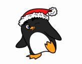 Pingüino con gorro de Navidad