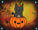 Un gatito de Halloween