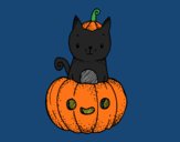 Un gatito de Halloween