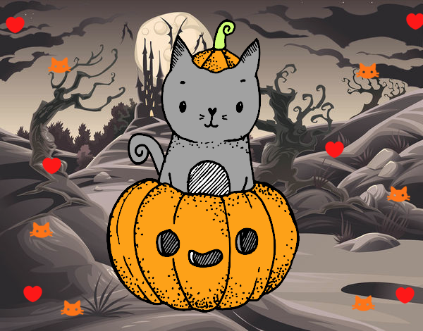 Un gatito de Halloween