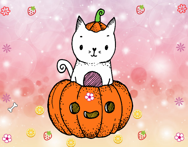 Un gatito de Halloween