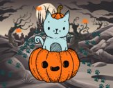 Un gatito de Halloween