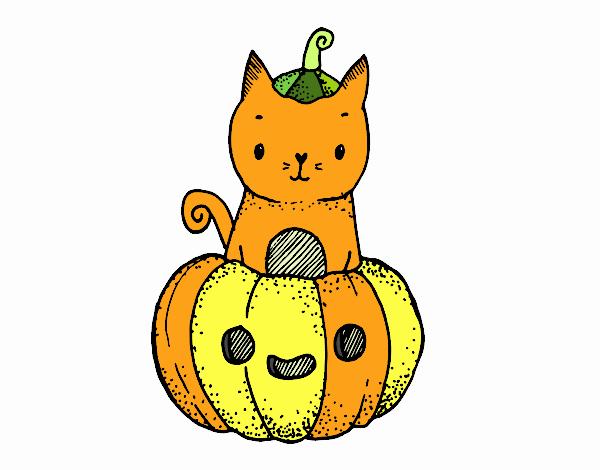 Un gatito de Halloween