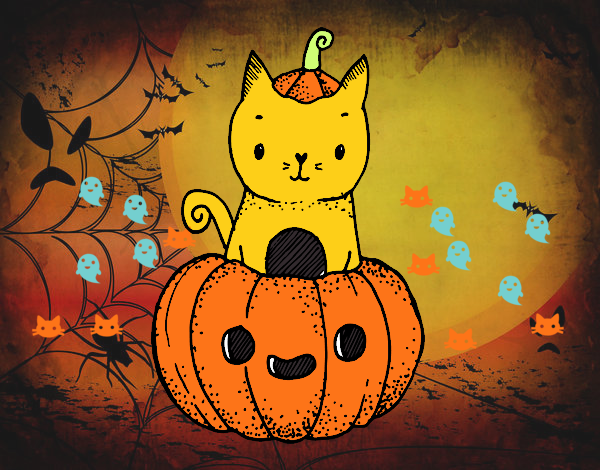 Un gatito de Halloween