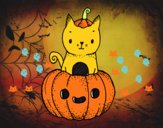 Un gatito de Halloween