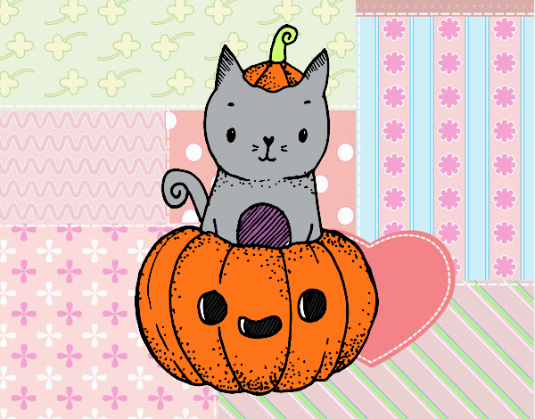 Un gatito de Halloween