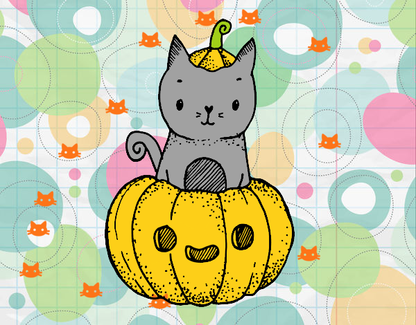 Un gatito de Halloween