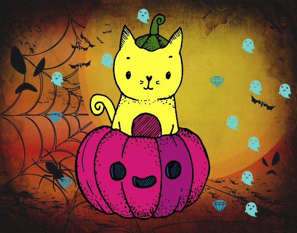 Un gatito de Halloween