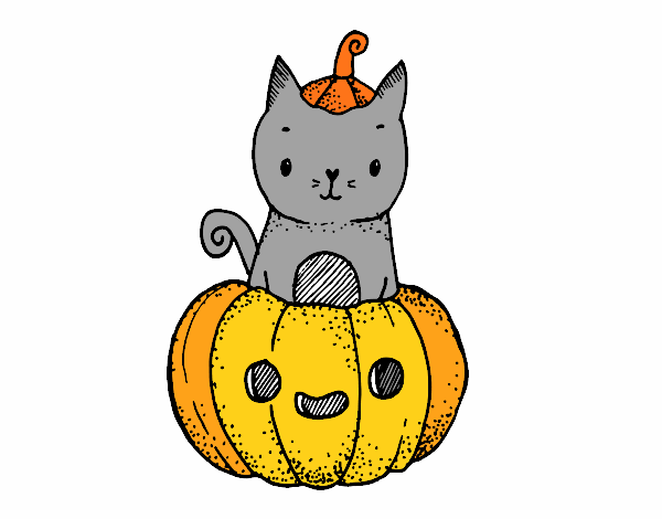 Un gatito de Halloween