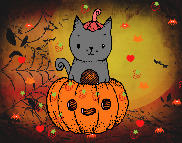 Un gatito de Halloween