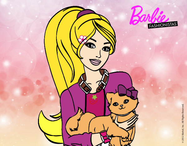 Barbie con su linda gatita