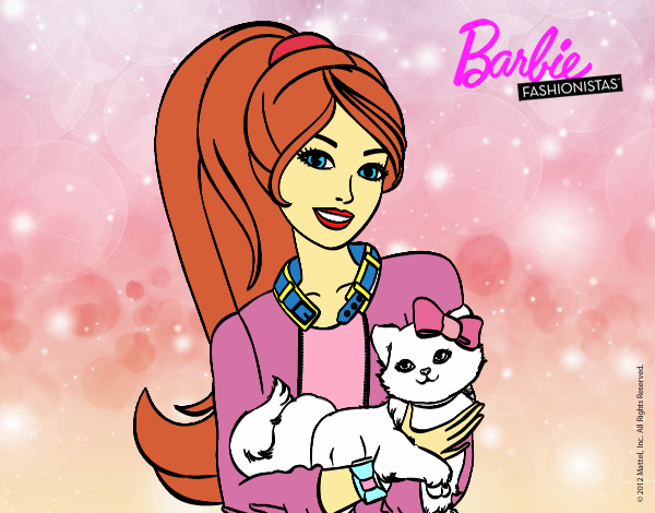 Barbie con su linda gatita