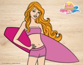 Barbie con tabla de surf