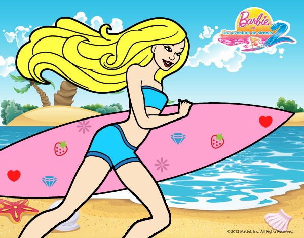 Barbie corre al agua