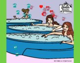 Barbie y sus amigas en el jacuzzi