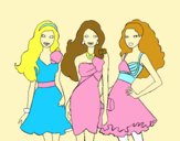 Barbie y sus amigas vestidas de fiesta