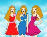 Barbie y sus amigas vestidas de fiesta