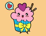 Cupcake kawaii con lazo