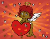 Cupido y un corazón