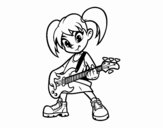 Niña con guitarra eléctrica