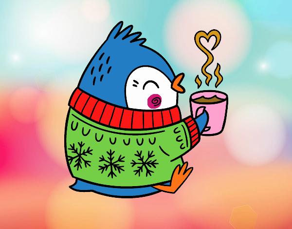 Pajarito tomando un té