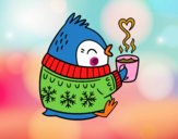 Pajarito tomando un té