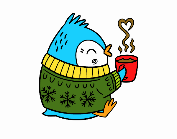 Pajarito tomando un té