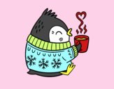 Pajarito tomando un té