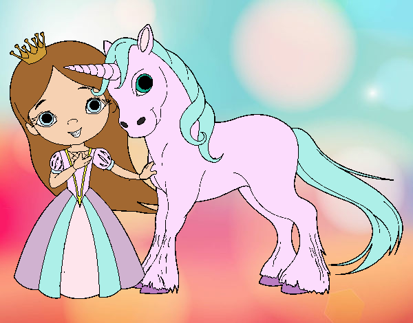 Princesa y unicornio