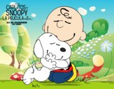 Snoopy y Carlitos abrazados