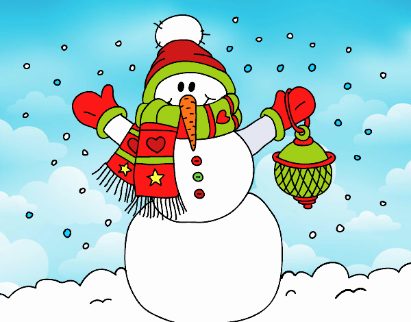 Dibujo de Un muñeco de nieve navideño pintado por en  el día  28-11-20 a las 23:59:26. Imprime, pinta o colorea tus propios dibujos!