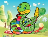 Una serpiente de cascabel