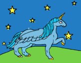 Unicornio mirando las estrellas