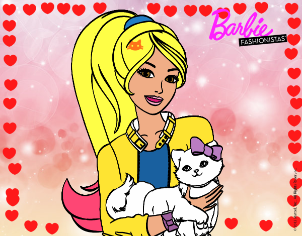 Barbie con su linda gatita