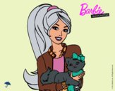 Barbie con su linda gatita