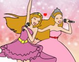 Barbie y la princesa cantando