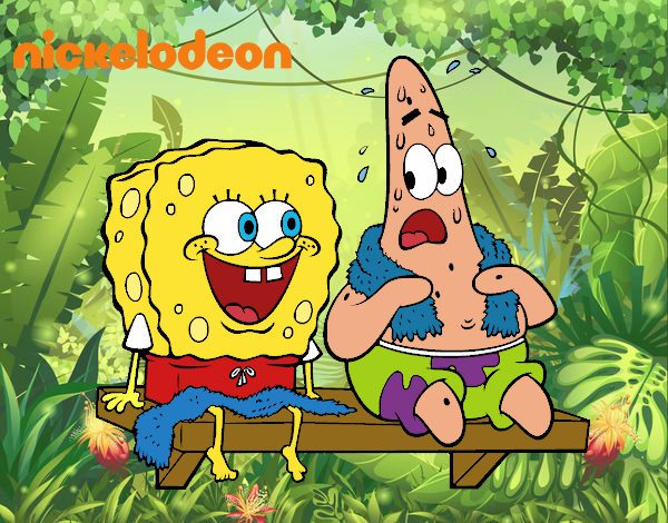 Bob Esponja y Patricio en bañador